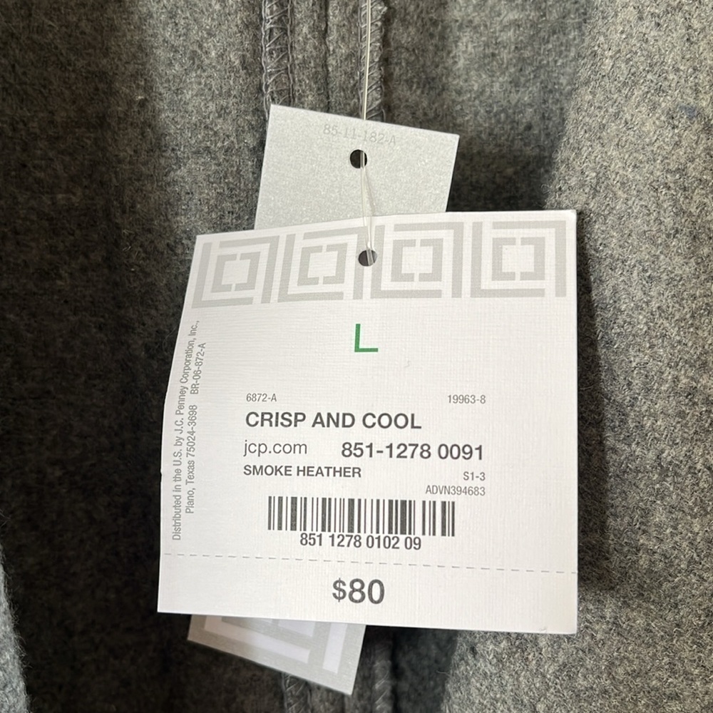 NWT Liz Claiborne Blazer Crisp and Cool Smoke Heat Color Size Large Black Trim - Picture 4 of 14